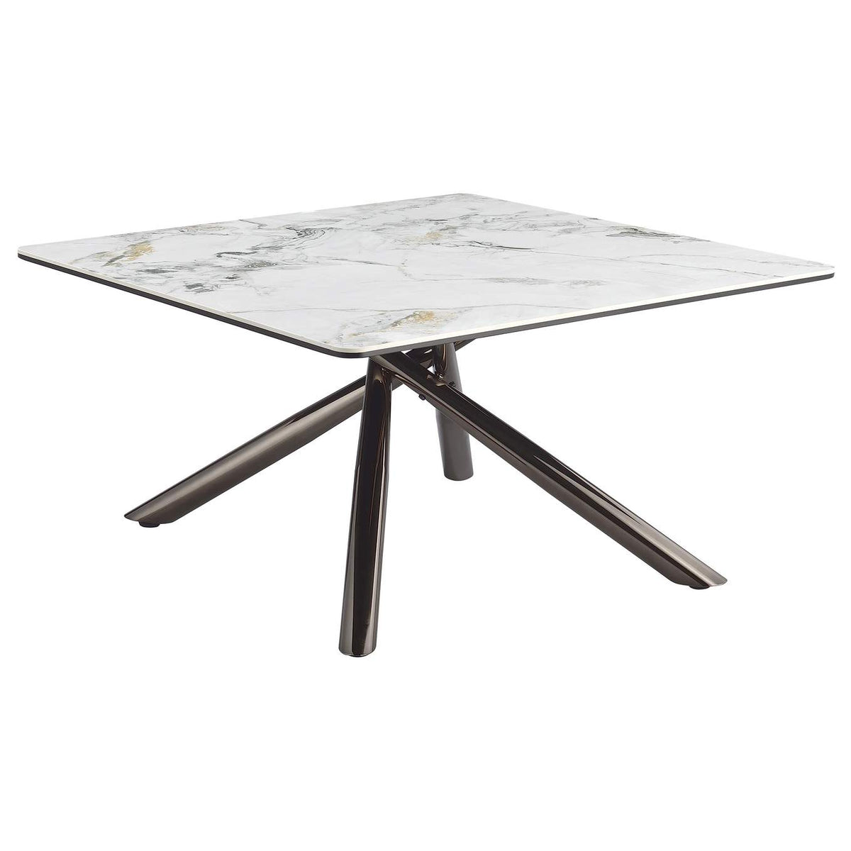 708138 Carvell Square Sintered Stone Top Coffee Table Mirage White