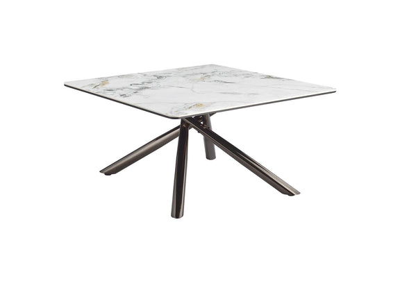 708138 Carvell Square Sintered Stone Top Coffee Table Mirage White