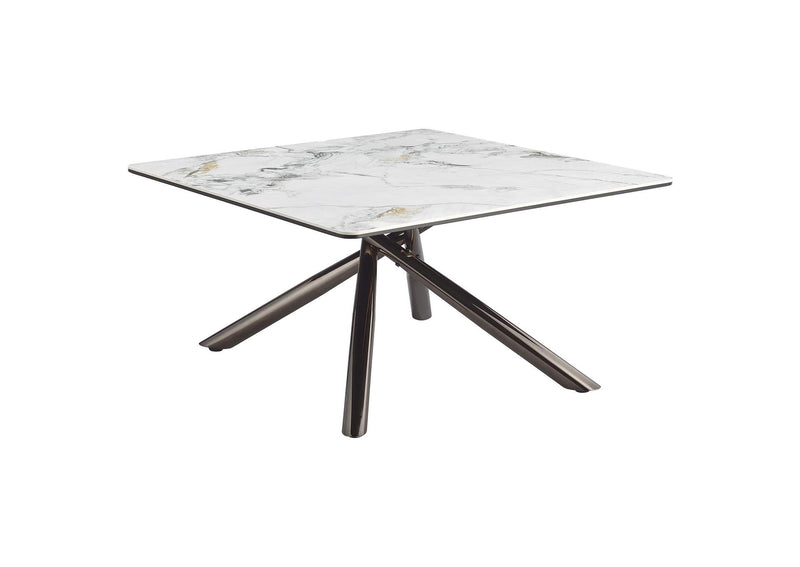 708138 Carvell Square Sintered Stone Top Coffee Table Mirage White