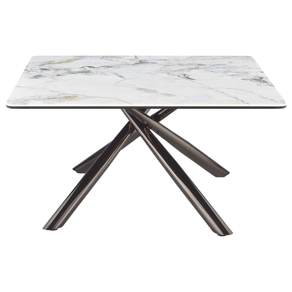708138 Carvell Square Sintered Stone Top Coffee Table Mirage White