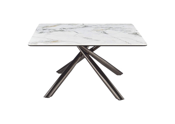 708138 Carvell Square Sintered Stone Top Coffee Table Mirage White