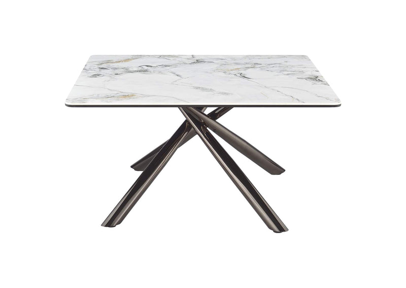 708138 Carvell Square Sintered Stone Top Coffee Table Mirage White