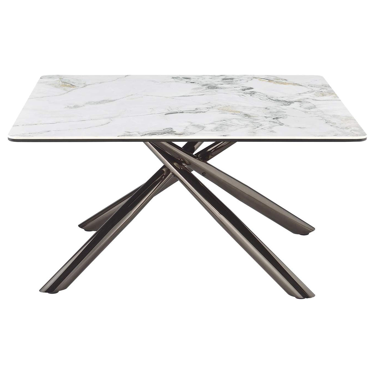 708138 Carvell Square Sintered Stone Top Coffee Table Mirage White
