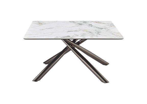 708138 Carvell Square Sintered Stone Top Coffee Table Mirage White