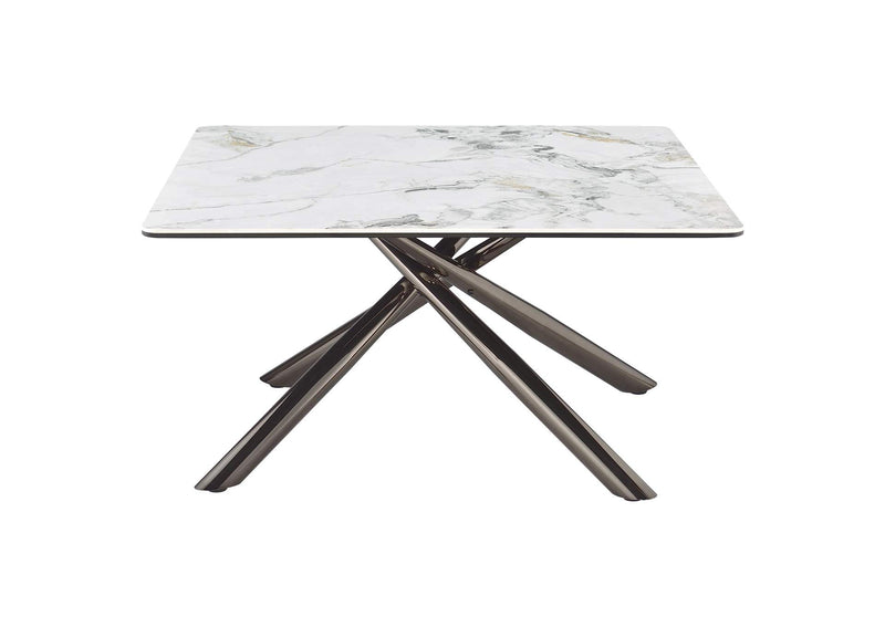 708138 Carvell Square Sintered Stone Top Coffee Table Mirage White