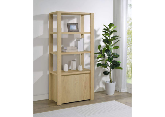708224 Laurelton 3-shelf Media Tower Tall Pier Cabinet Light Oak