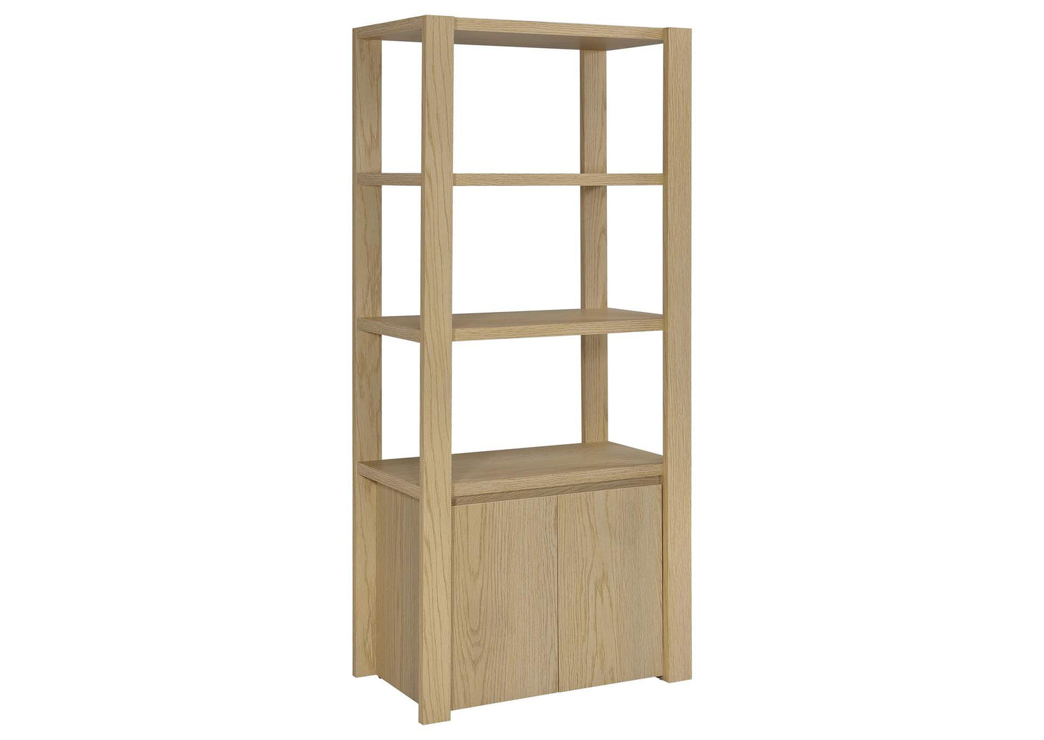 708224 Laurelton 3-shelf Media Tower Tall Pier Cabinet Light Oak