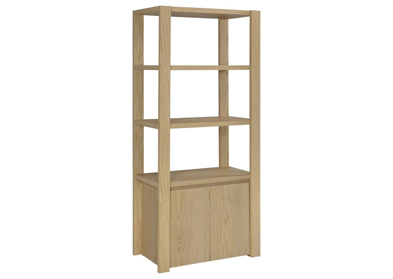 708224 Laurelton 3-shelf Media Tower Tall Pier Cabinet Light Oak