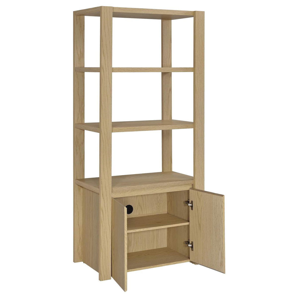 708224 Laurelton 3-shelf Media Tower Tall Pier Cabinet Light Oak