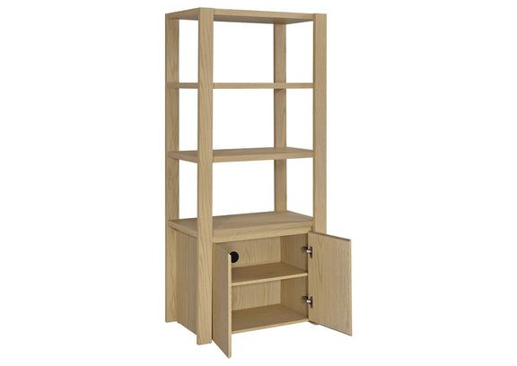 708224 Laurelton 3-shelf Media Tower Tall Pier Cabinet Light Oak