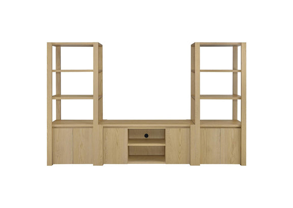 708224 Laurelton 3-shelf Media Tower Tall Pier Cabinet Light Oak