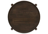 708287 Cota Round Solid Wood End Table Dark Brown