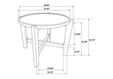 708287 Cota Round Solid Wood End Table Dark Brown