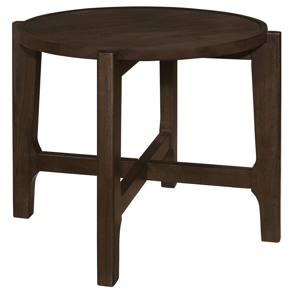 708288-S2 Cota 2-piece Solid Wood Coffee and End Table Set Dark Brown