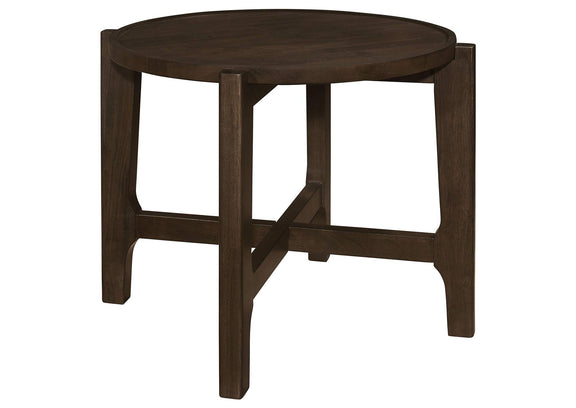 708288-S2 Cota 2-piece Solid Wood Coffee and End Table Set Dark Brown