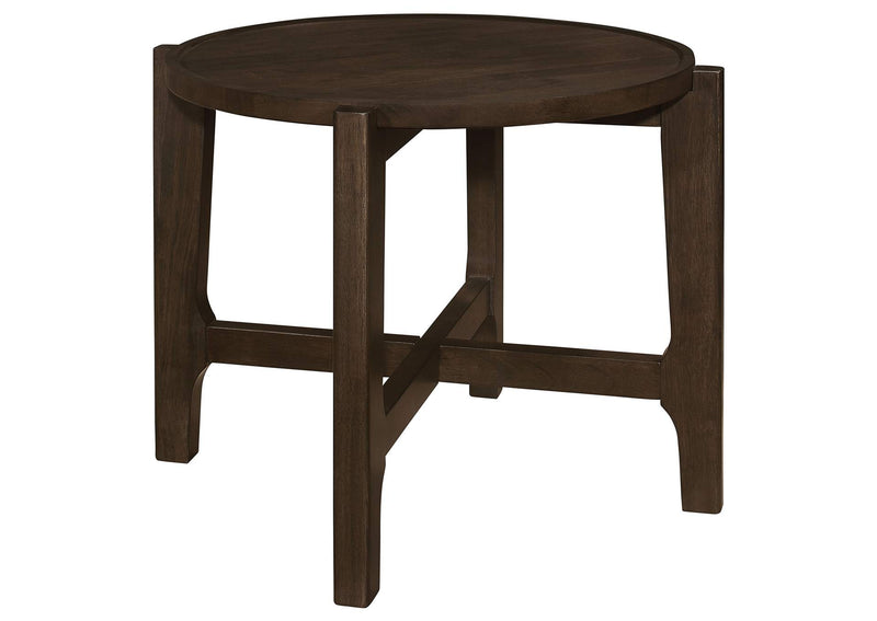 708288-S2 Cota 2-piece Solid Wood Coffee and End Table Set Dark Brown