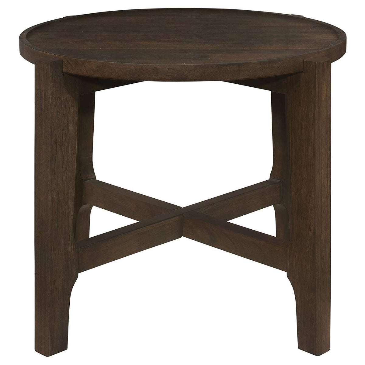 708288-S2 Cota 2-piece Solid Wood Coffee and End Table Set Dark Brown