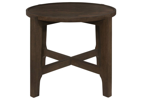 708288-S2 Cota 2-piece Solid Wood Coffee and End Table Set Dark Brown