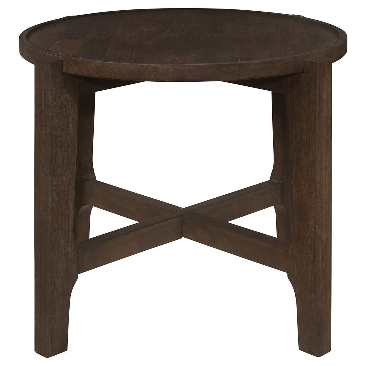 708288-S2 Cota 2-piece Solid Wood Coffee and End Table Set Dark Brown