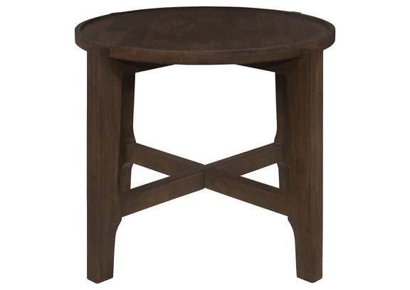 708288-S2 Cota 2-piece Solid Wood Coffee and End Table Set Dark Brown