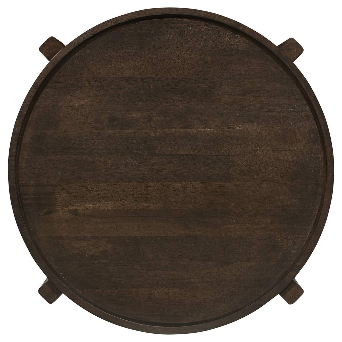 708288-S2 Cota 2-piece Solid Wood Coffee and End Table Set Dark Brown