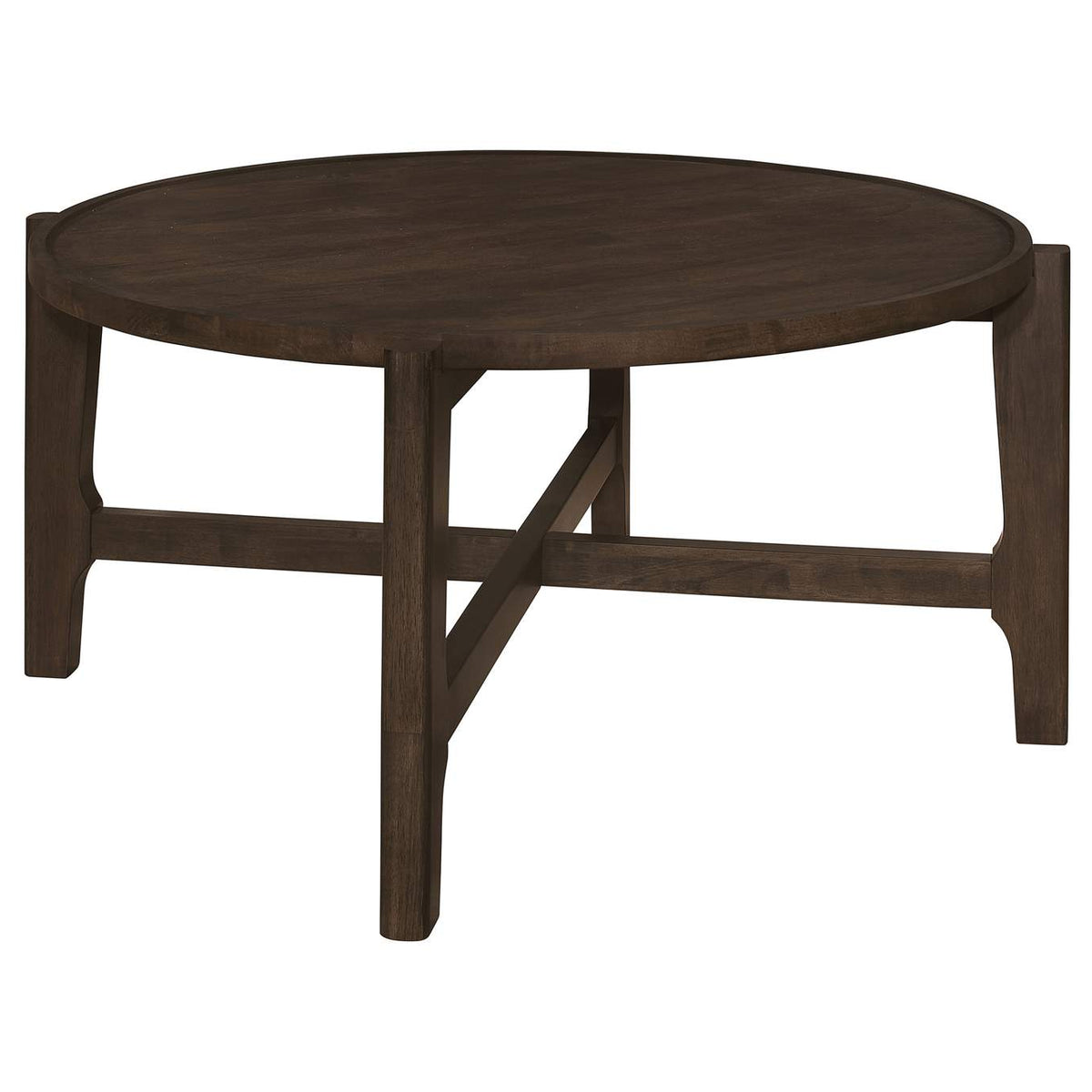 708288-S2 Cota 2-piece Solid Wood Coffee and End Table Set Dark Brown