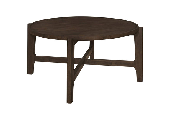 708288-S2 Cota 2-piece Solid Wood Coffee and End Table Set Dark Brown