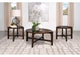 708288-S3 Cota 3-piece Solid Wood Coffee and End Table Set Dark Brown