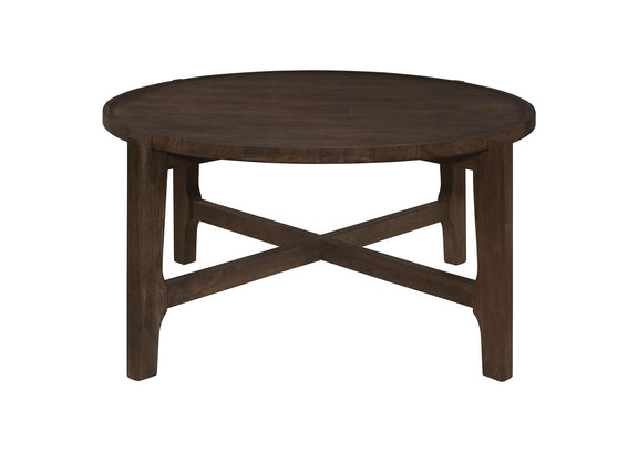 708288-S3 Cota 3-piece Solid Wood Coffee and End Table Set Dark Brown