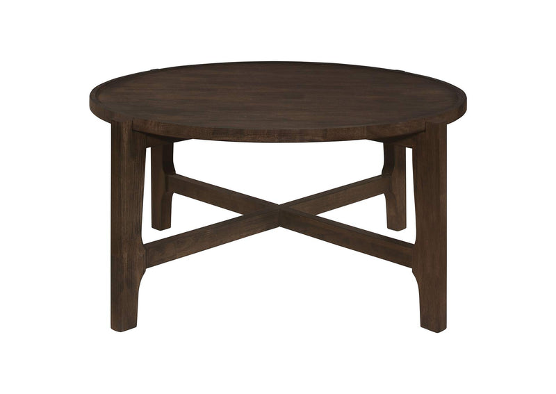 708288-S3 Cota 3-piece Solid Wood Coffee and End Table Set Dark Brown