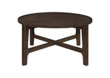 708288 Cota Round Solid Wood Coffee Table Dark Brown