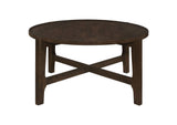 708288 Cota Round Solid Wood Coffee Table Dark Brown