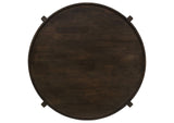 708288 Cota Round Solid Wood Coffee Table Dark Brown