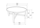708288 Cota Round Solid Wood Coffee Table Dark Brown