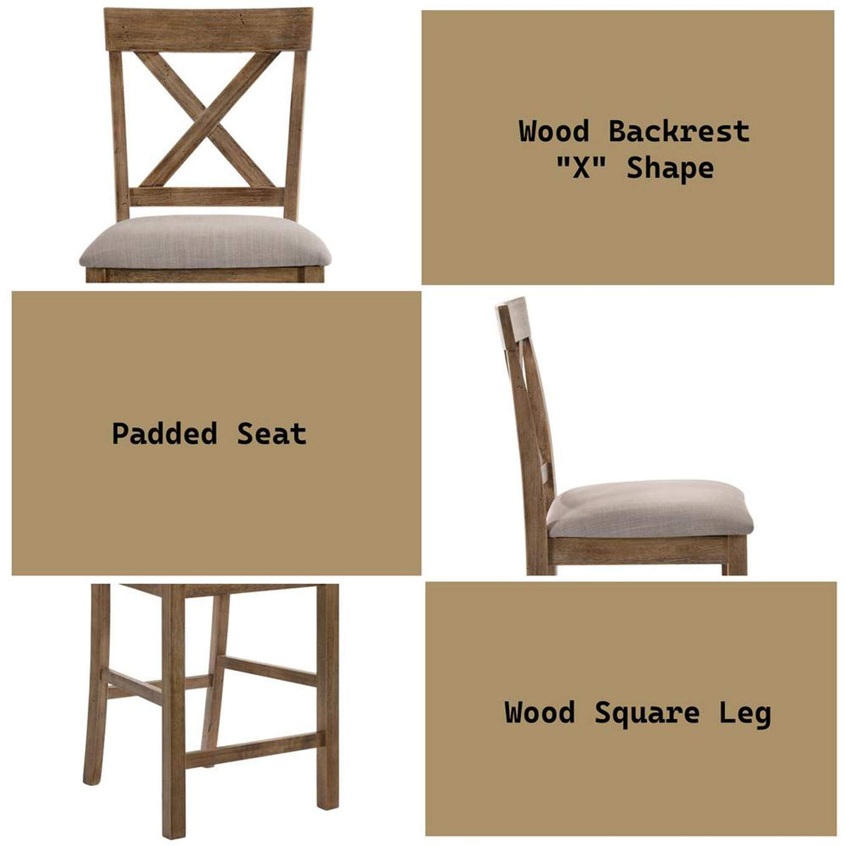 70832 Martha Ii Counter Height Chair - Set of 2