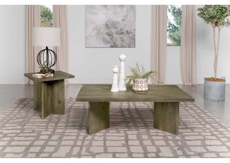 708498-S2 Andando 2-piece Coffee and End Table Set Mango Brown