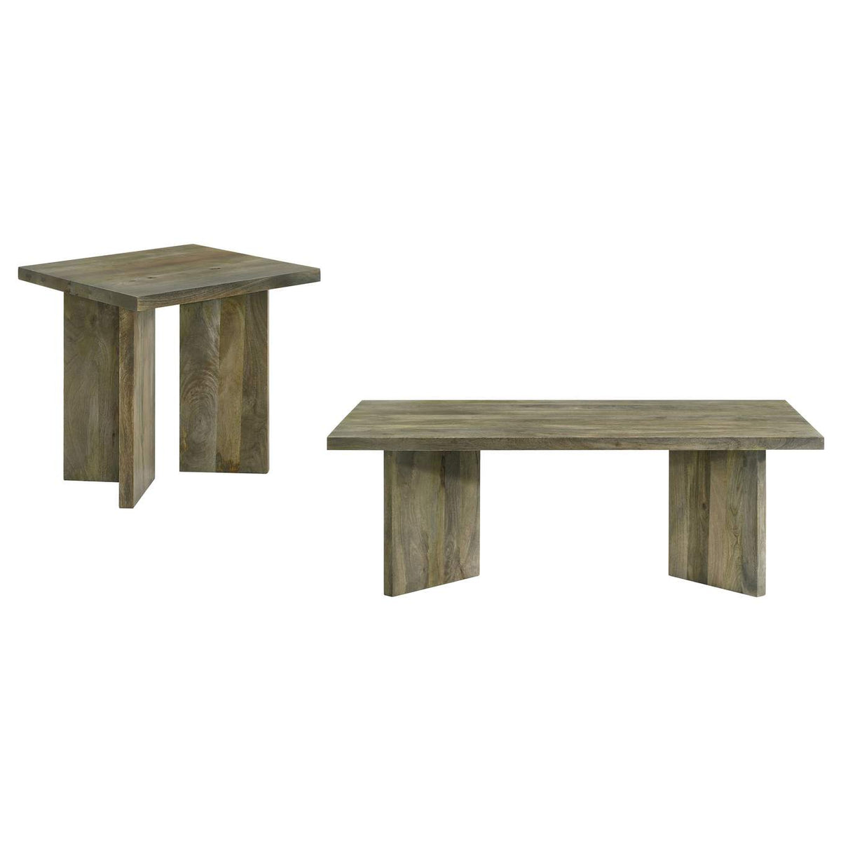 708498-S2 Andando 2-piece Coffee and End Table Set Mango Brown