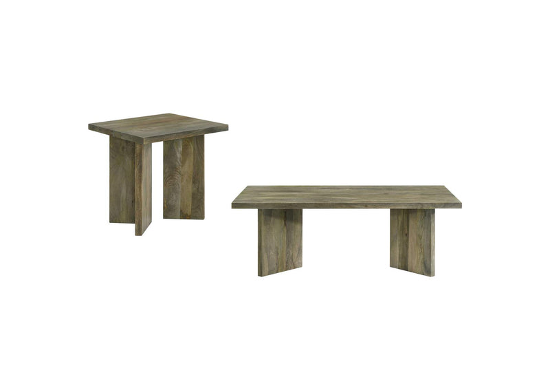 708498-S2 Andando 2-piece Coffee and End Table Set Mango Brown