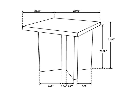 708498-S2 Andando 2-piece Coffee and End Table Set Mango Brown