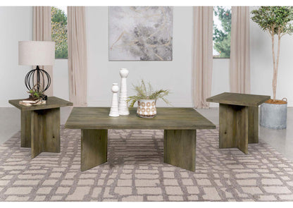 708498-S3 Andando 3-piece Coffee and End Table Set Mango Brown