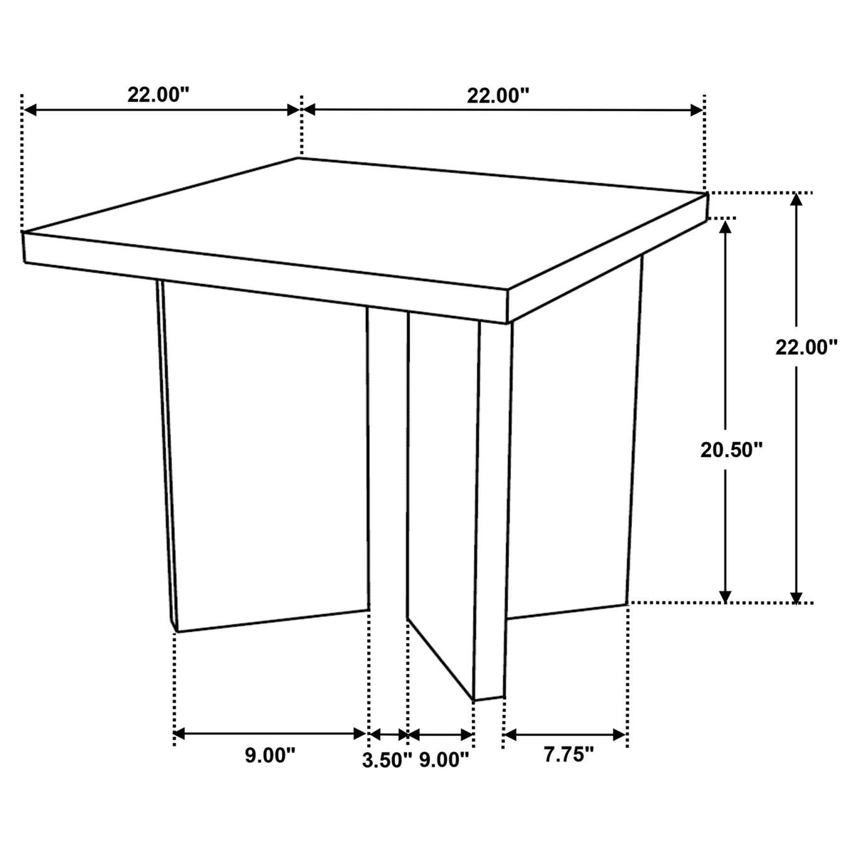 708498-S3 Andando 3-piece Coffee and End Table Set Mango Brown