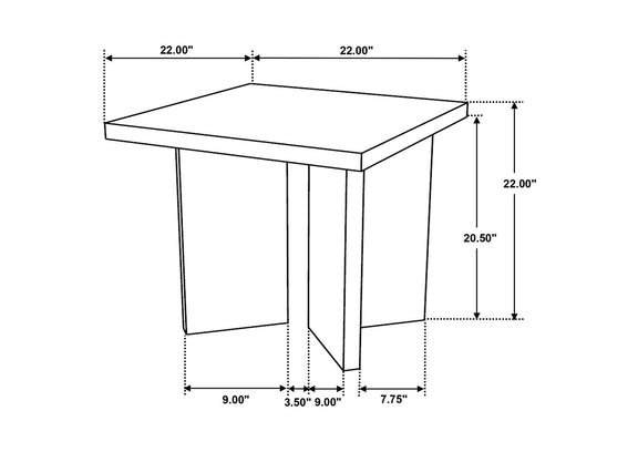 708498-S3 Andando 3-piece Coffee and End Table Set Mango Brown