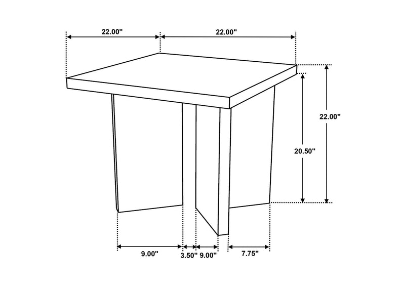 708498-S3 Andando 3-piece Coffee and End Table Set Mango Brown