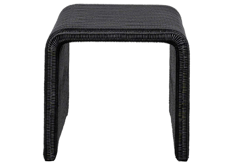 708518-S2 Cahya 2-piece Rattan Coffee and End Table Set Black