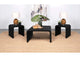 708518-S3 Cahya 3-piece Rattan Coffee and End Table Set Black