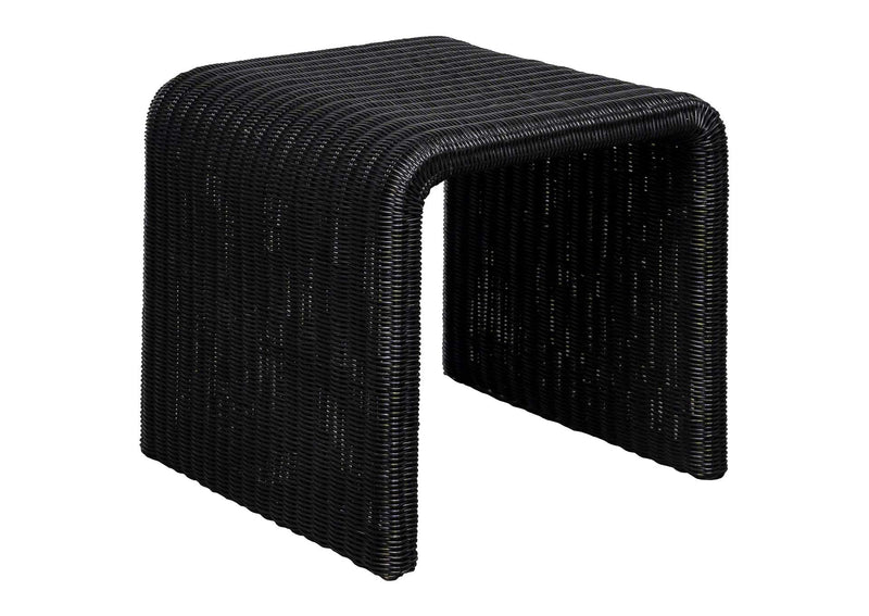 708518-S3 Cahya 3-piece Rattan Coffee and End Table Set Black
