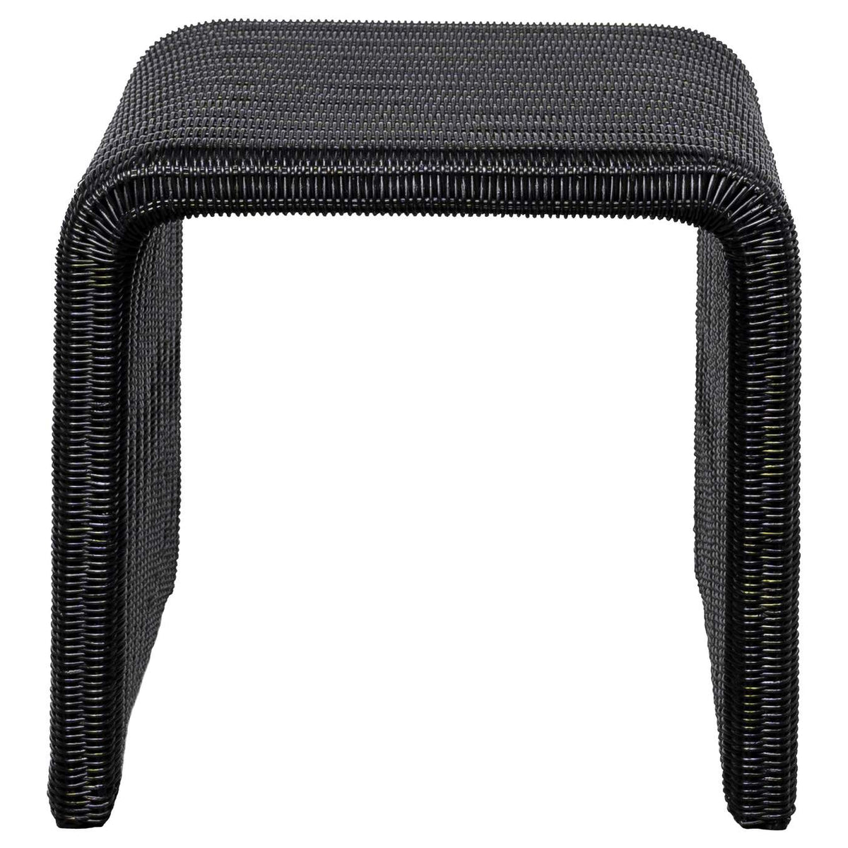 708518-S3 Cahya 3-piece Rattan Coffee and End Table Set Black