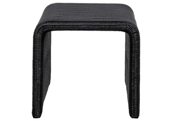 708518-S3 Cahya 3-piece Rattan Coffee and End Table Set Black