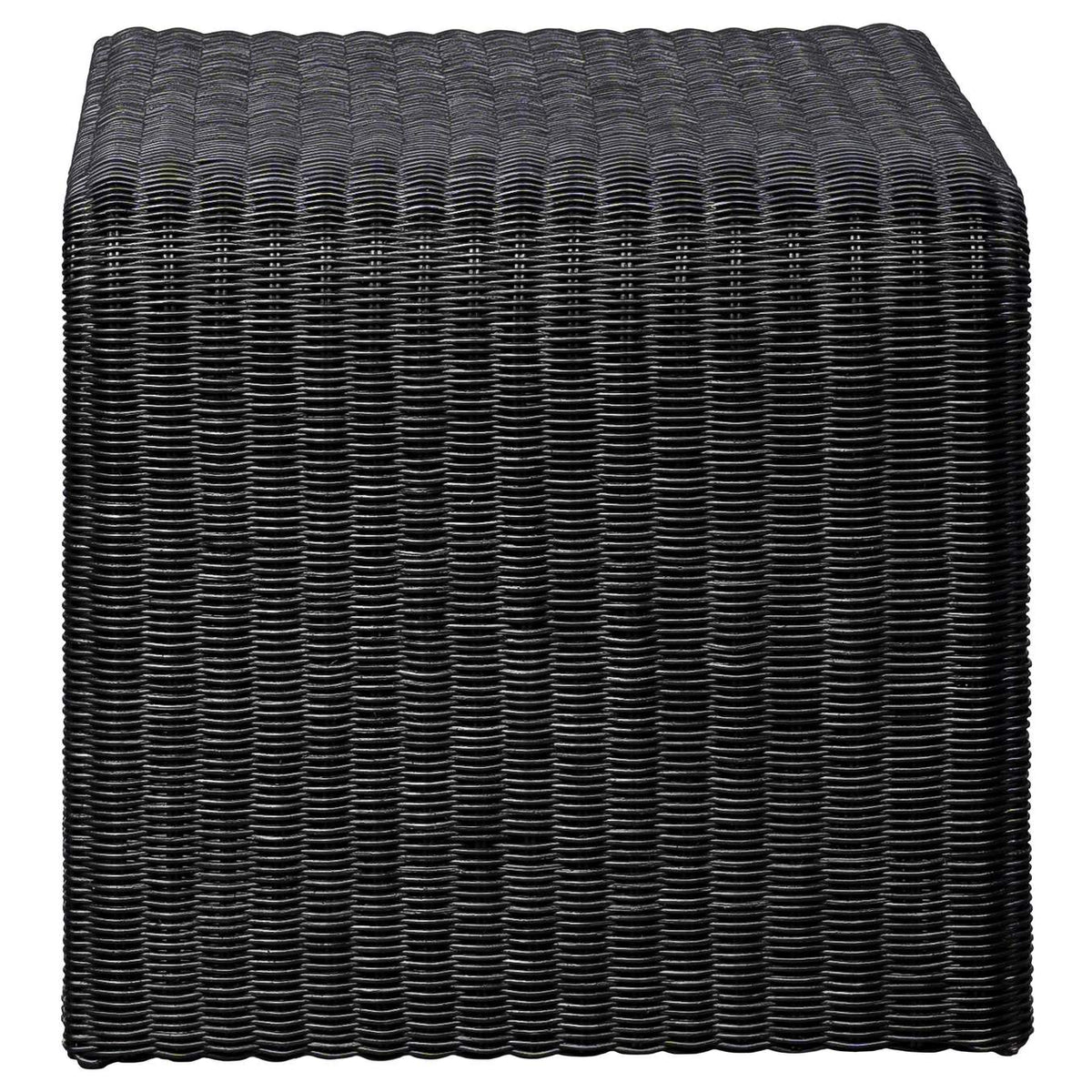 708518-S3 Cahya 3-piece Rattan Coffee and End Table Set Black