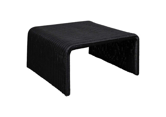 708518-S3 Cahya 3-piece Rattan Coffee and End Table Set Black